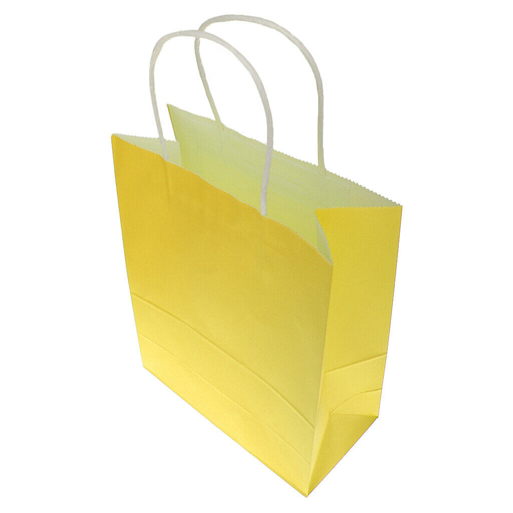 Bright Paper Party Gift Bag With Handles Birthday Wedding Loot Bag Yellow