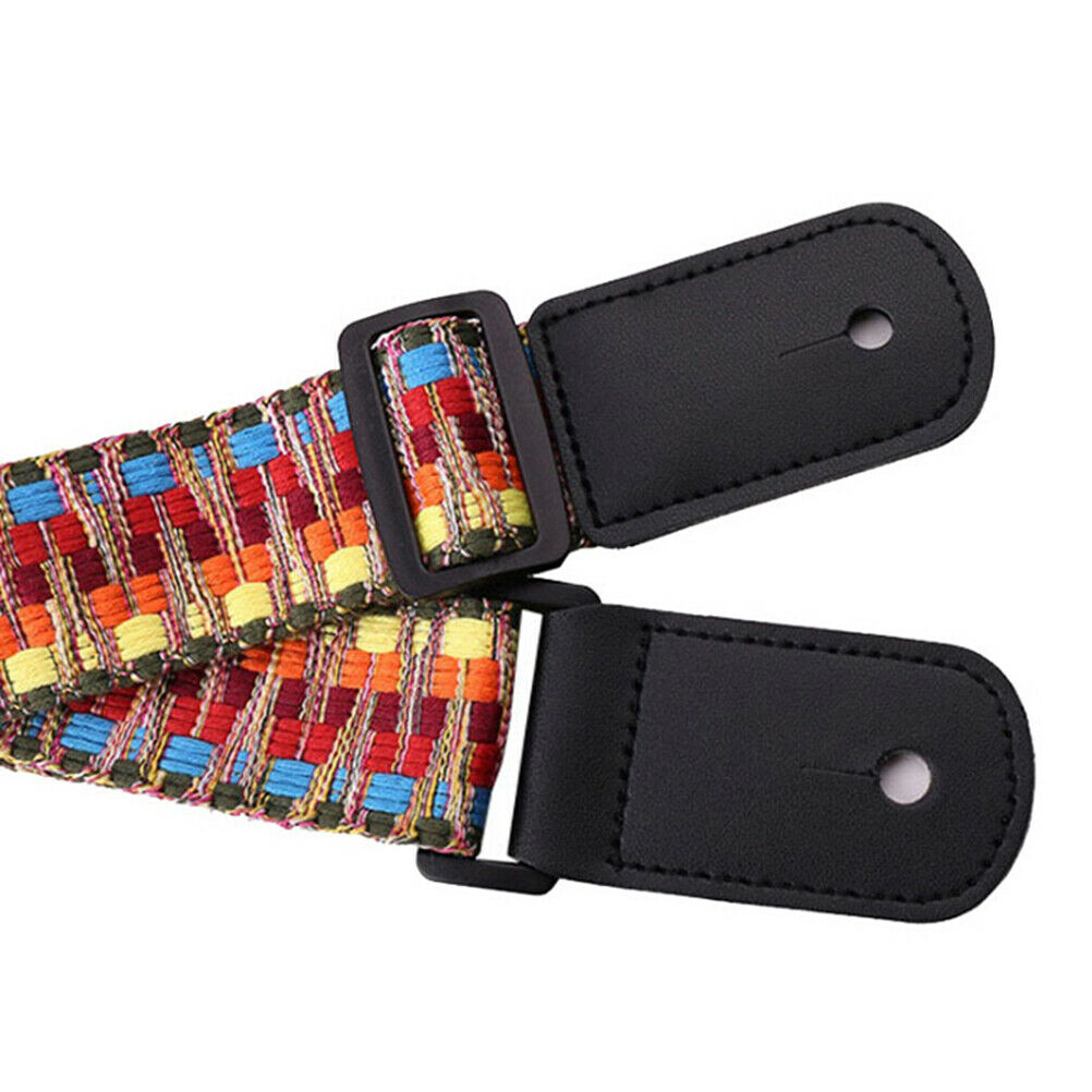 Adjustable Colorful Ukulele Cotton Strap Belt Weaving Style Strap Soft Le.l8