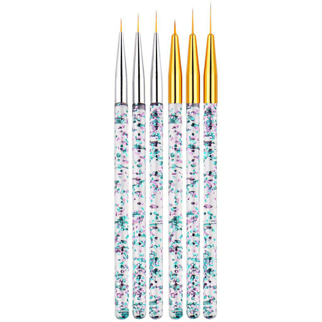 9 Pieces 7/9/14mm Nail Art Brush Set for Fine Drawing Tiny Details -Golden