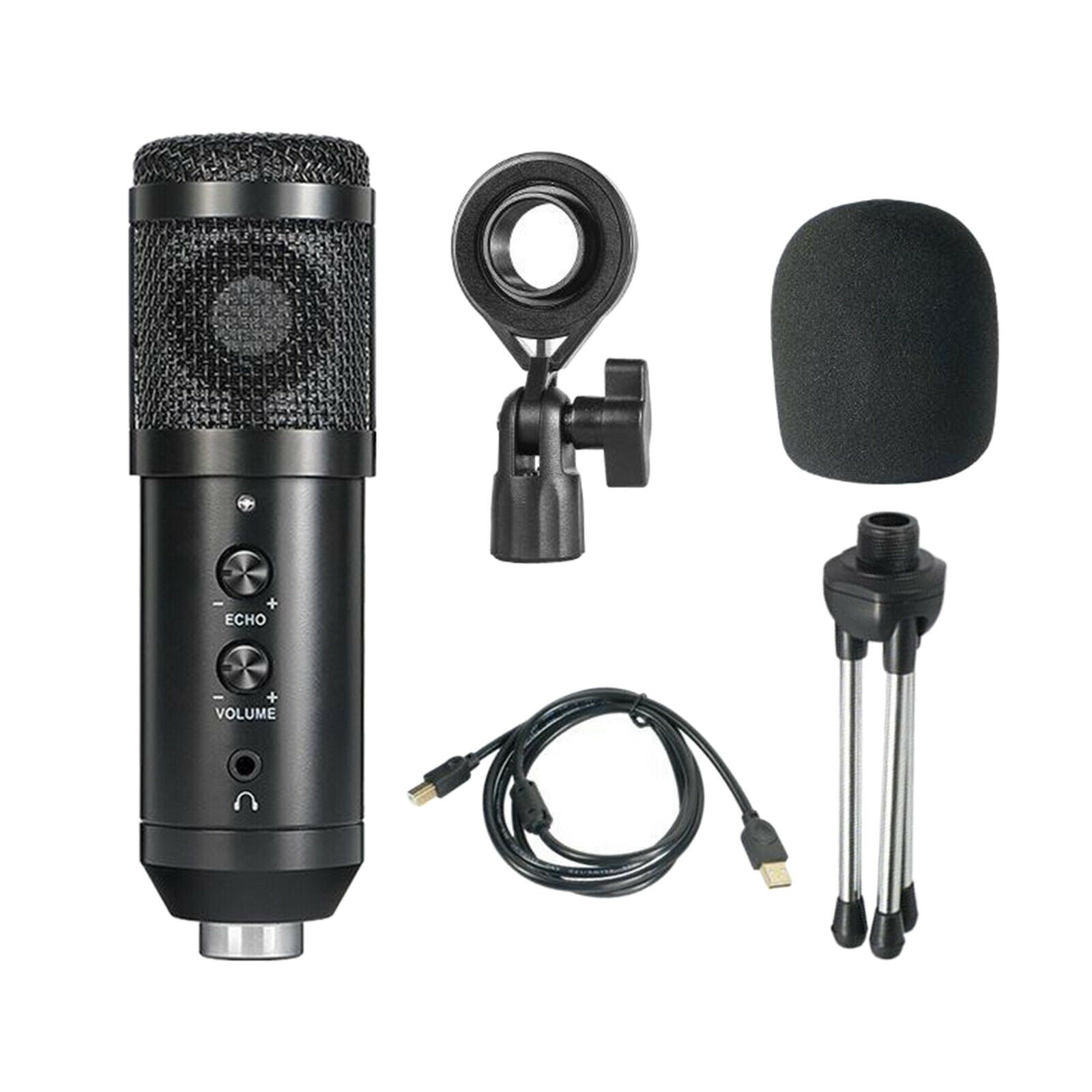 USB Microphone Condenser Computer PC Microphone w/Tripod Stand for Recording