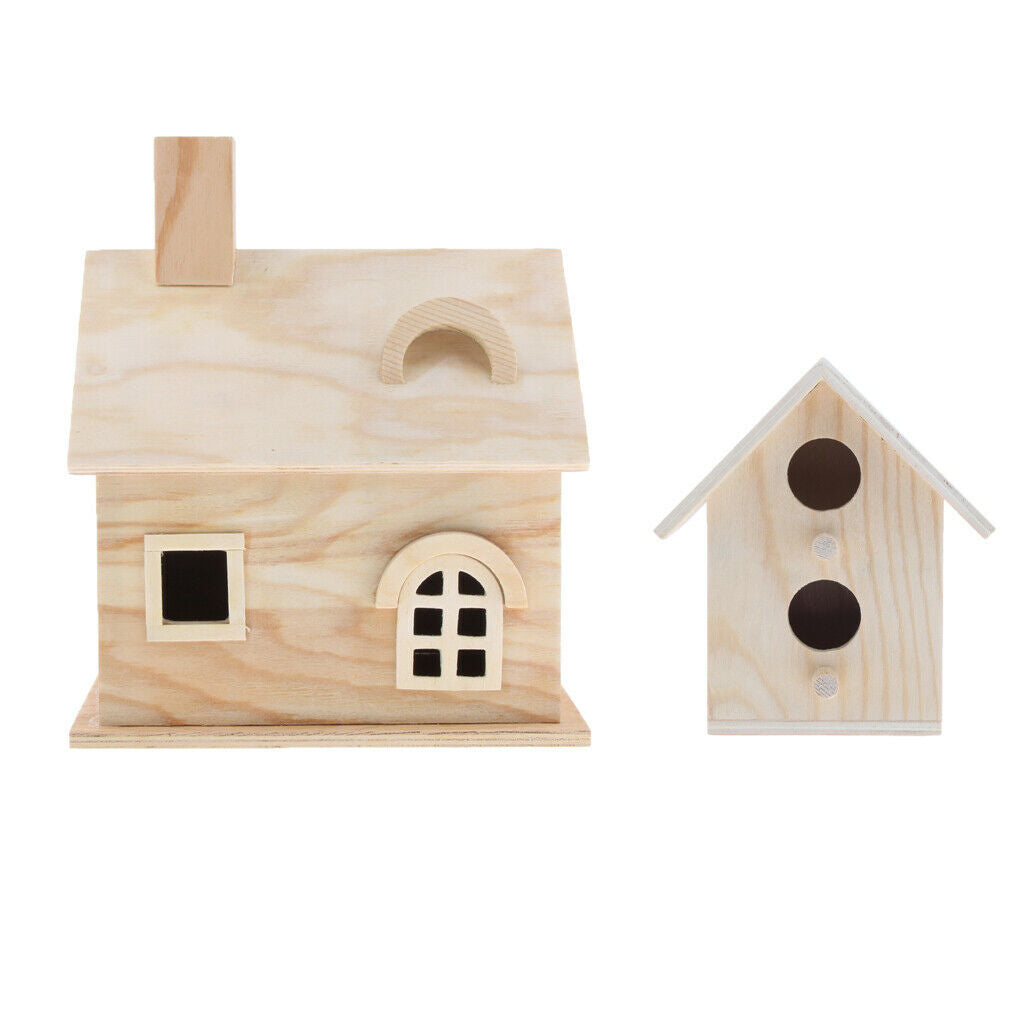 Garden Bird Nest Box Bird House Budgie Wood Breeding Box forLovebirds,Parrotlets