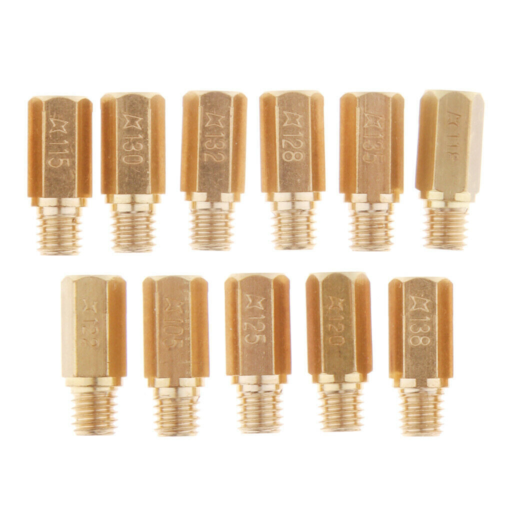 11pcs Hex Carburetor Main Jet Injectors Kit 105 115 118 120 122 125 128 130 132