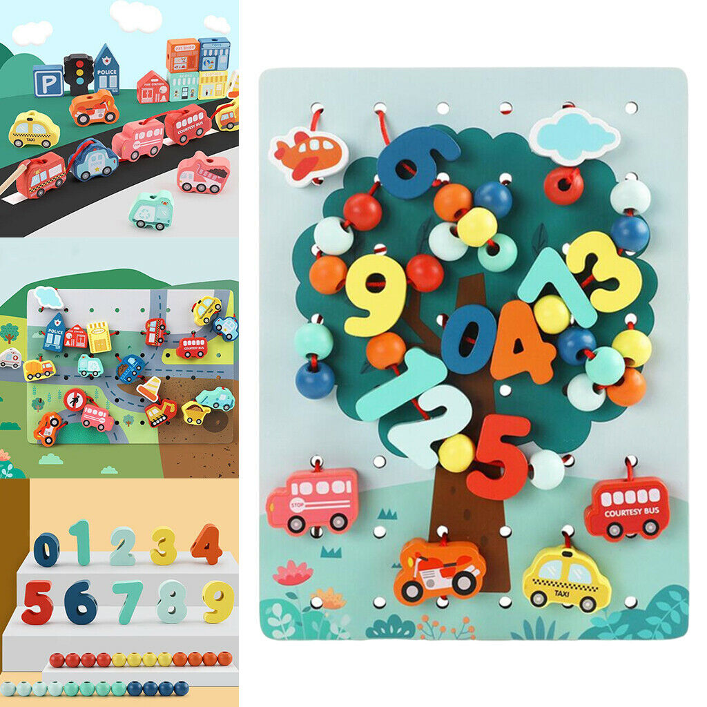 70 Pieces Cartoon Cognition Lacing Beads Educational Toys for Children Gift