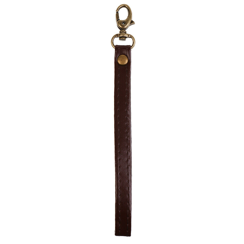 2Pcs Womens Leather Wrist Strap Fashion Clip-On Wristlet Keychains Bag