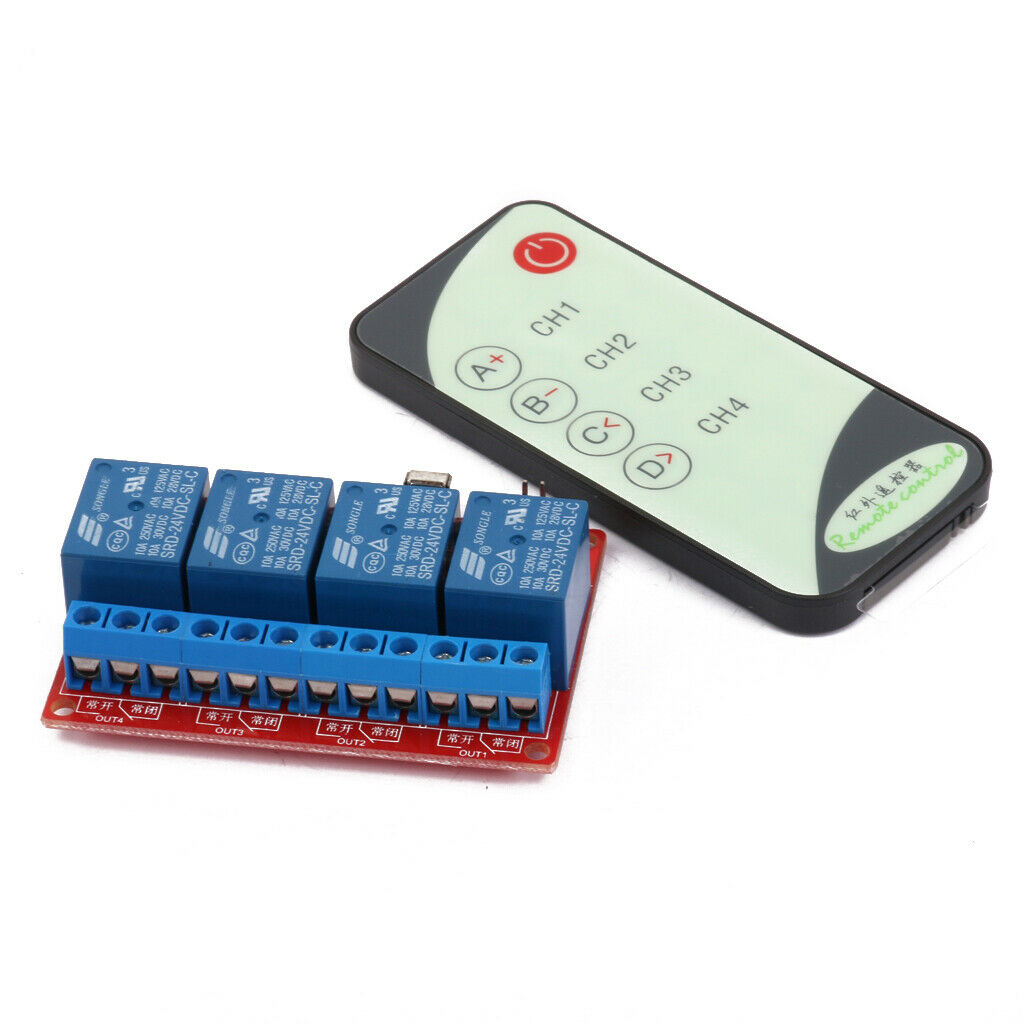 4-Channel 4CH 24V IR Infrared Remote Control Switch Latching Relay Module