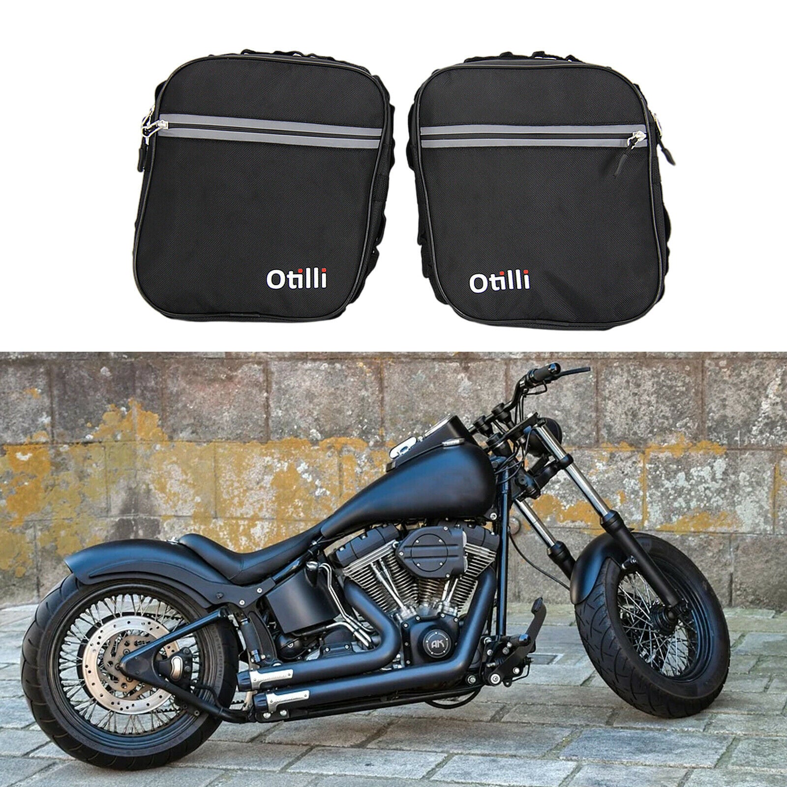 2 Packs Motorcycle Frame Crash Bar Bags for BMW R1200RT Black Professional