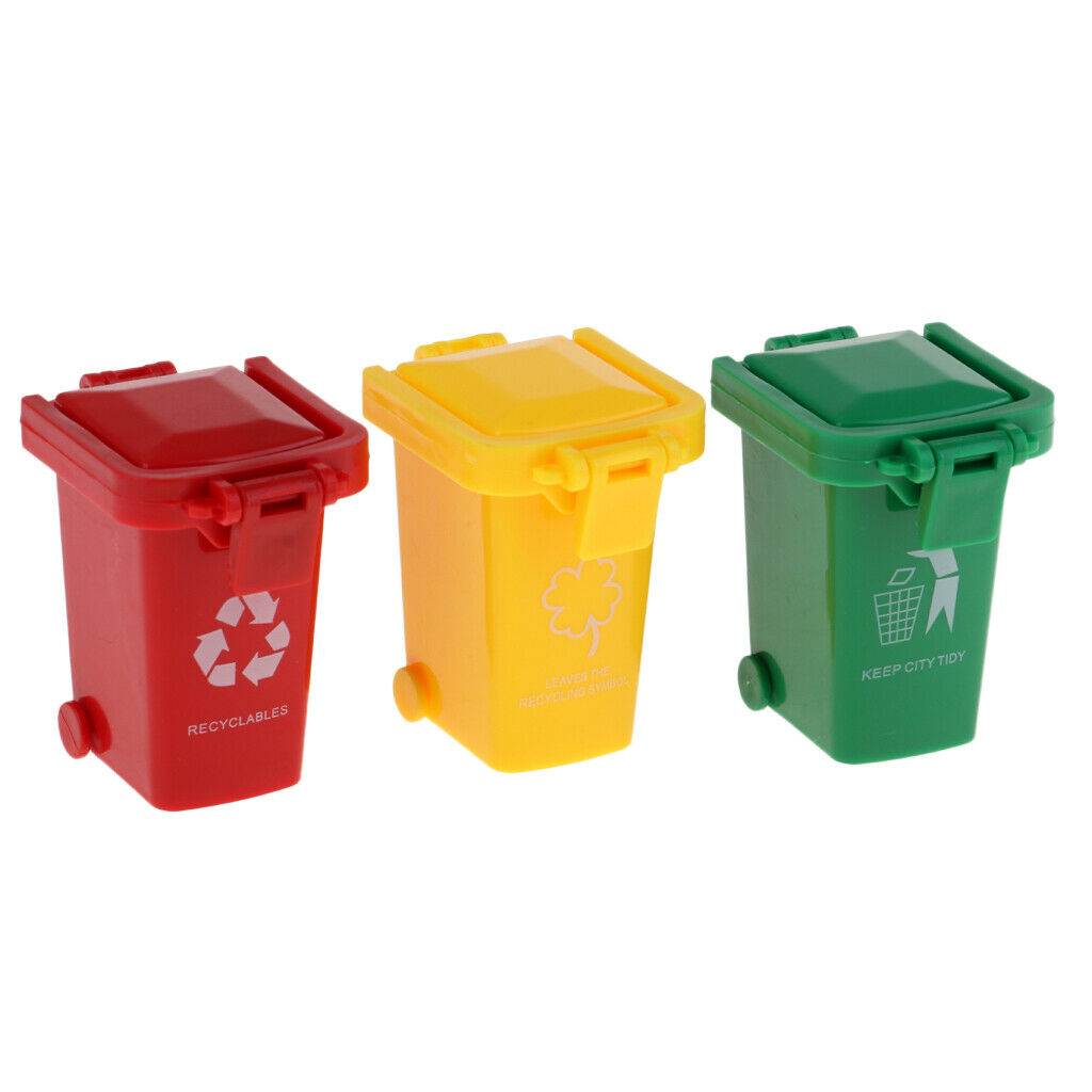 3x Kids Toys Push Vehicles Garbage Cans Mini Truck Trash Cans