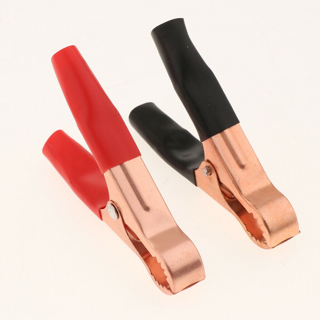 10X Red&Black Car Battery Test Lead Clips Crocodile Alligator Clamps -50A