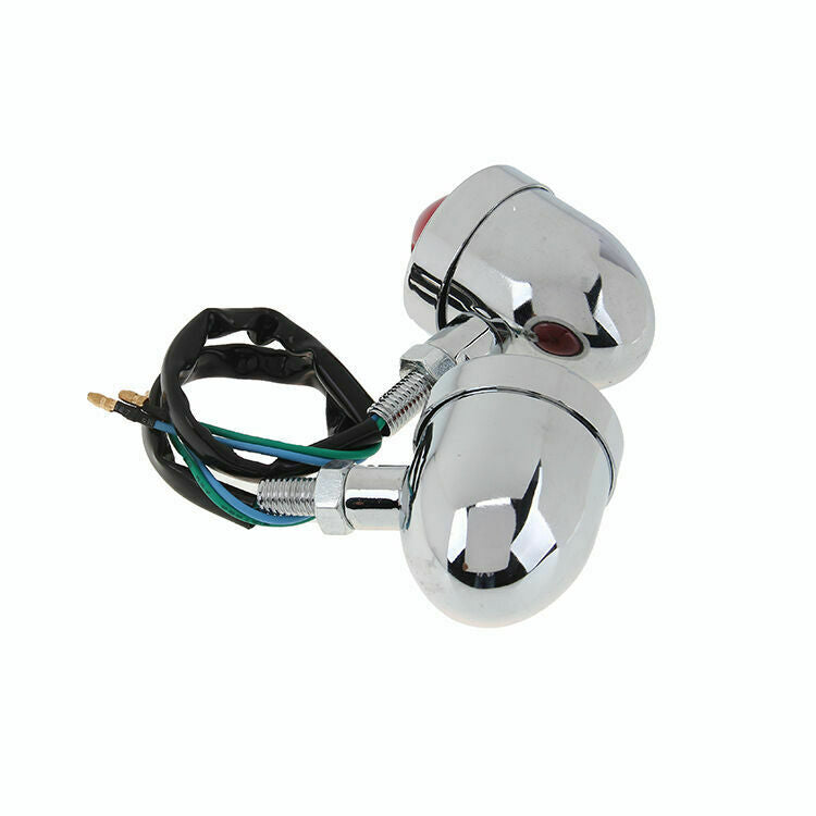 Motorcycle Turn Signal Indicator Lights ABS Plastic Sliver Universal 10mm Bolt