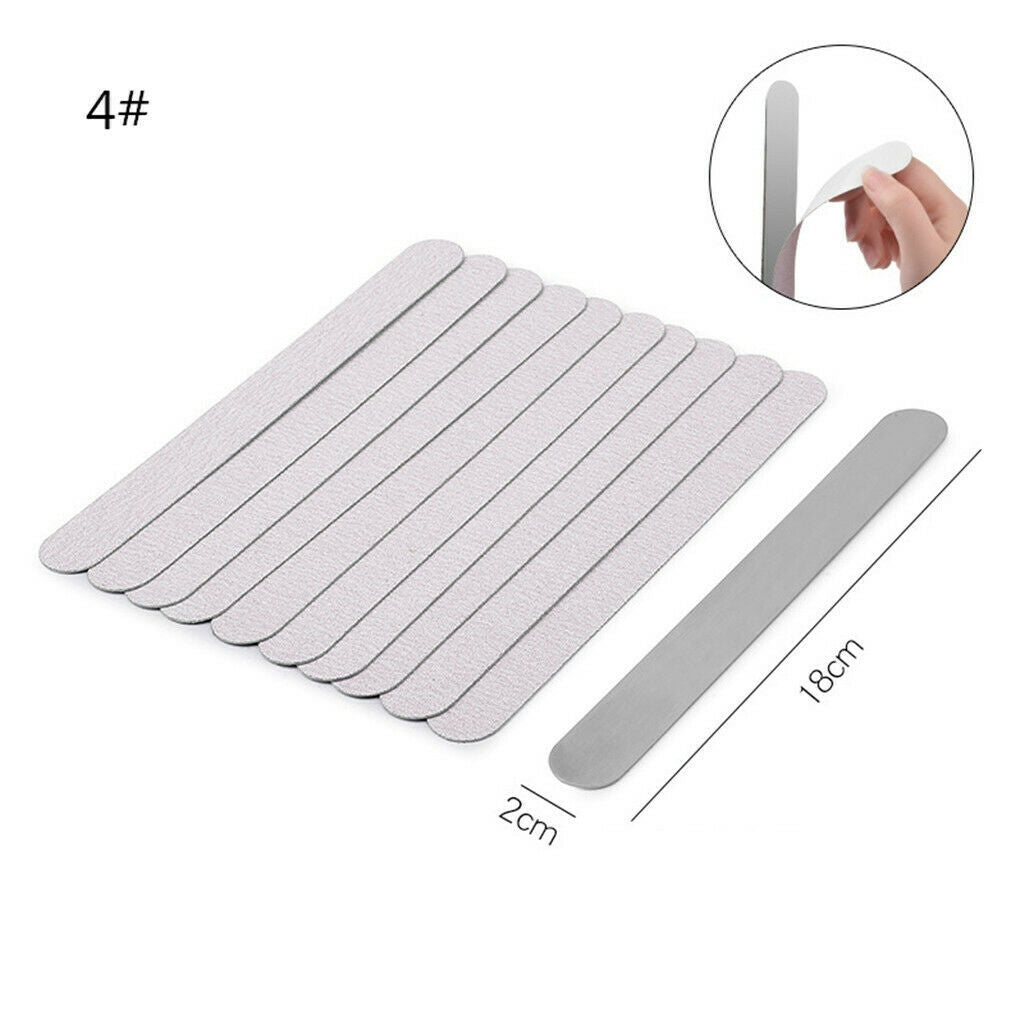 10x Nail File Buffer Adhesive Emery Board Manicure Polishing Sanding Tool 04