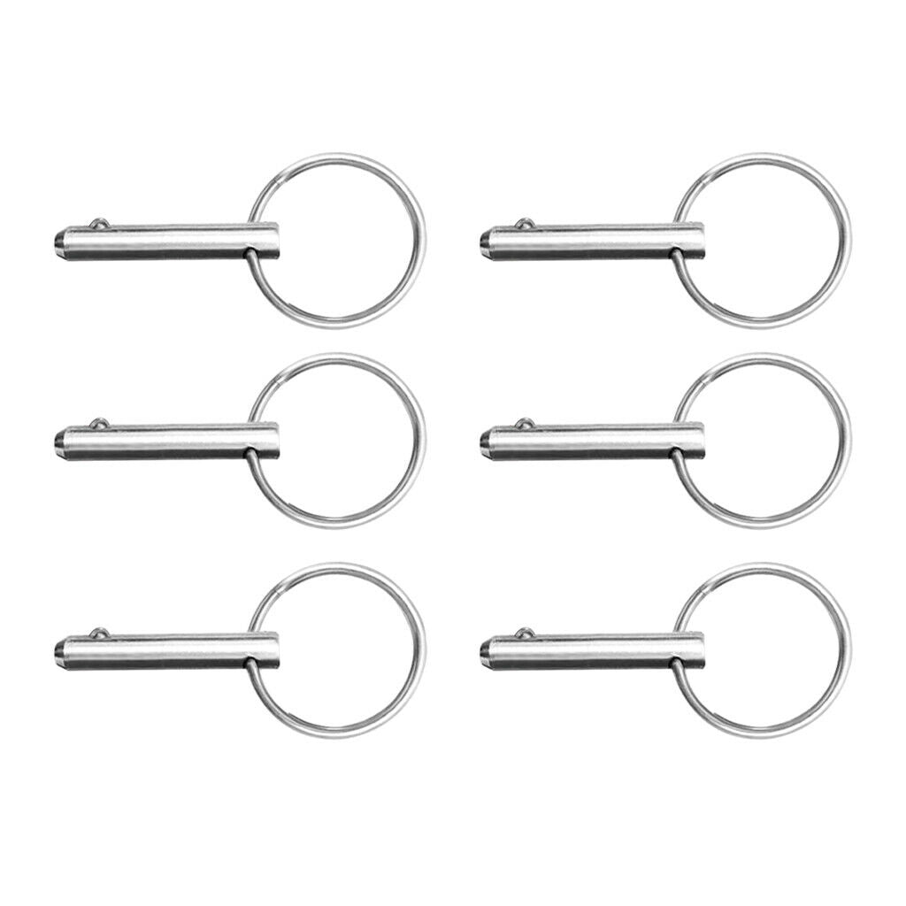 5/16" Stainless Steel Quick Release Pins Kayak, Boat, Bimini Top Set of 6