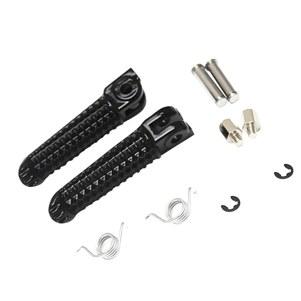 1 PAIR OF BLACK FRONT FOOTPEGS FOOTRESTS ASSEMBLY FOR YAMAHA YZF R1 R6 R6S