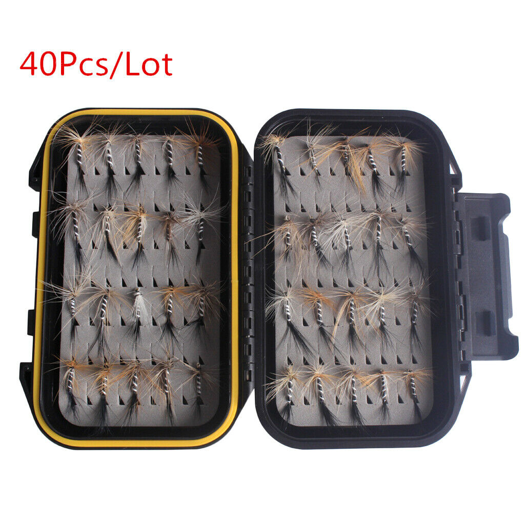 40pcs Fly Fishing Flies Lures Set Wet Fly Lure for Trout Bass Salmon