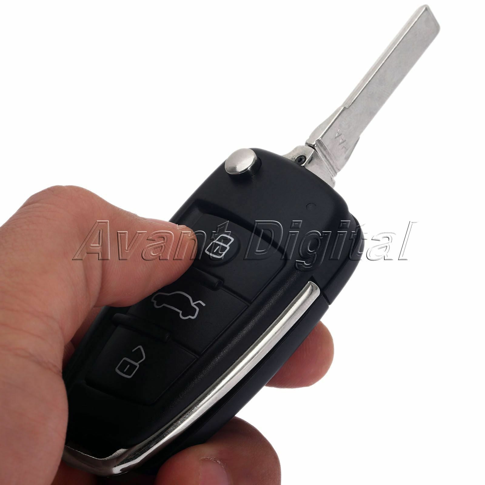 Black Folding Flip Remote Key Fob Shell Case For  A2 A3 A4 A6 A6L A8 TT