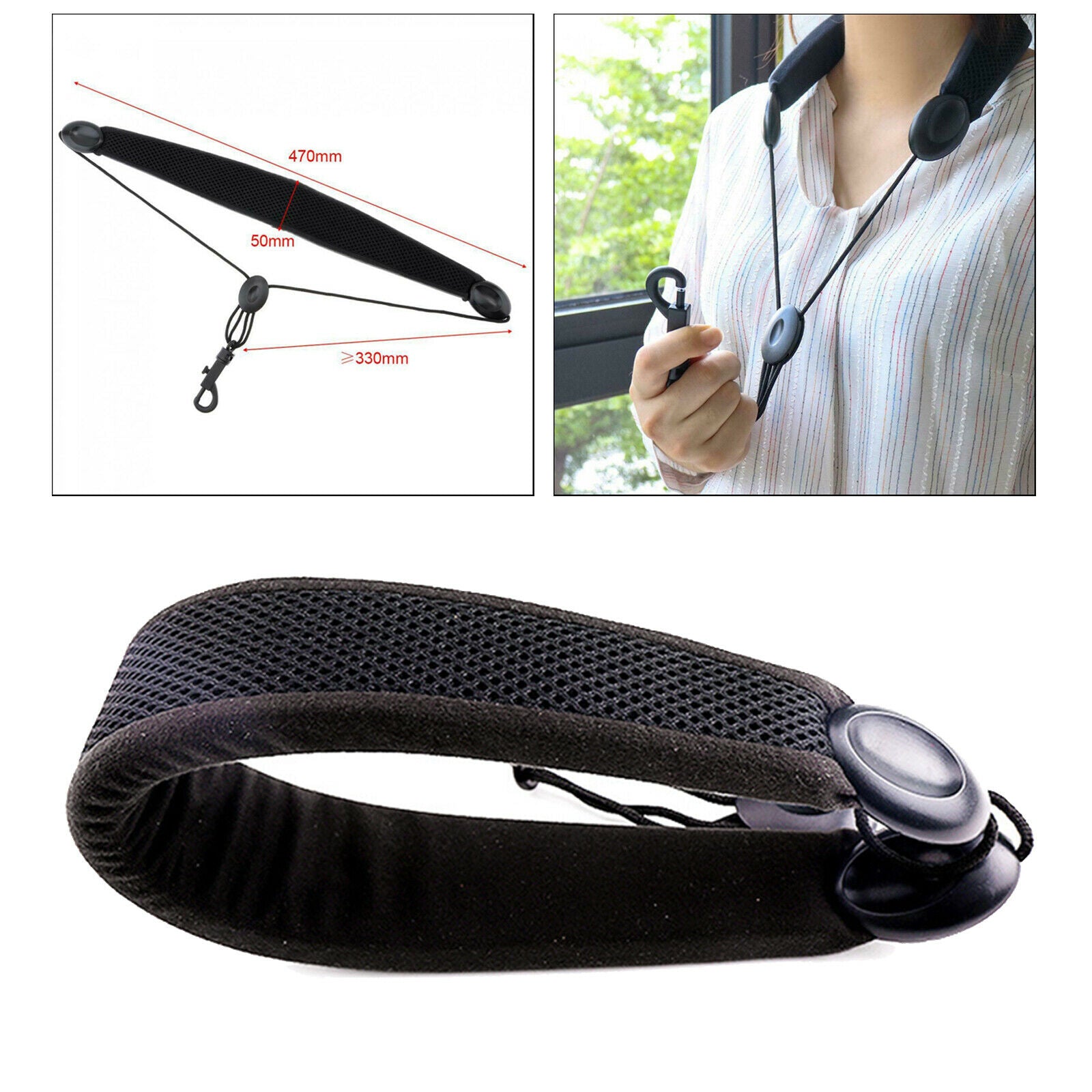 Padded Saxophone Neck Strap-Comfortable Sax Strap Tie with Breathable, Washable,