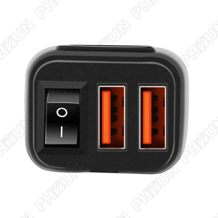 12V Dual USB QC3.0 Fast Charging Motorcycle Universal Phone Charger & Voltmeter