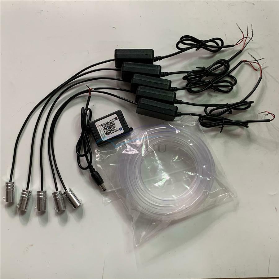 1 Set 64Colors Wireless Car LED Modified Fiber Optic Ambient Light APP Control