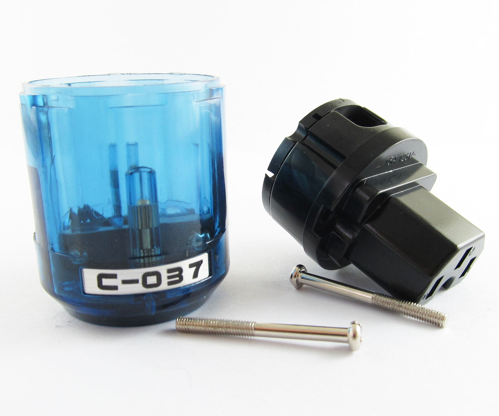 5pcs Pure Copper C-037 3pin US Power Female IEC Connector for Audio Clear Blue