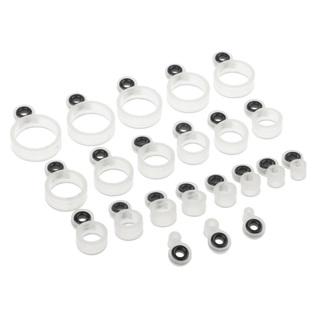 22pcs Fishing Rod Ceramic Ring Silicone Rod Guide Ring Different Size 1#-22#