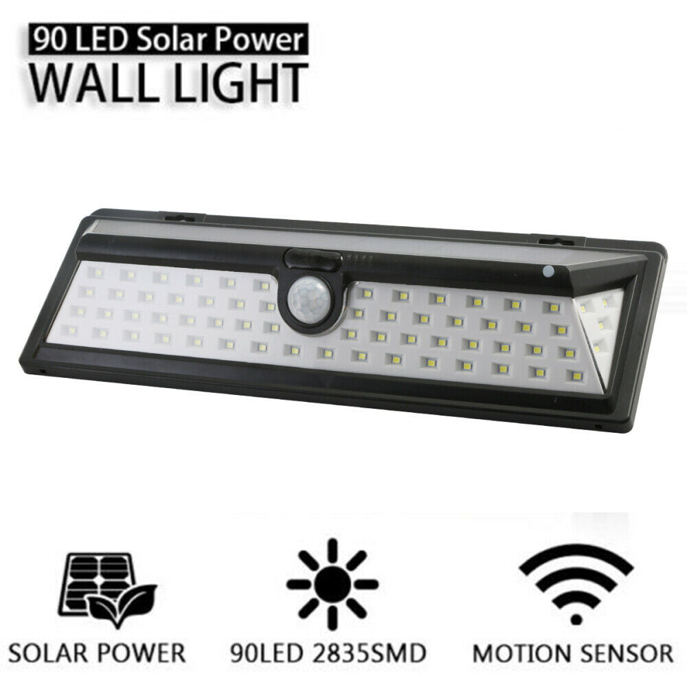 66 LED Garden Lamp Solar Power PIR Motion Sensor Wall Light Outdoor Yard Path