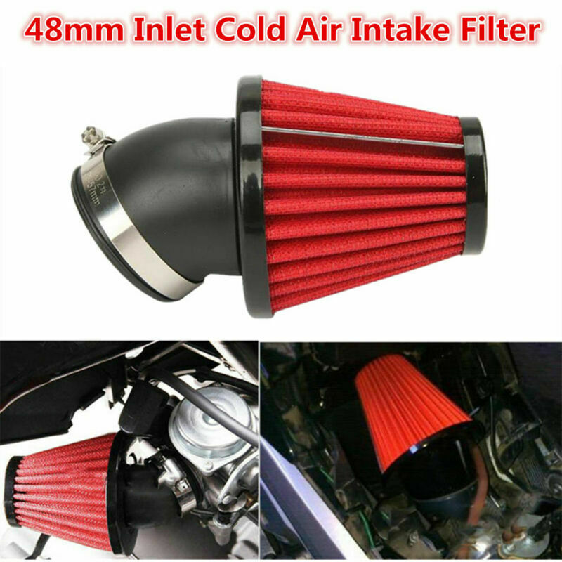 Universal Motorcycle Racer 48mm Inlet Cold Air Intake Tapered Air Filter Cleaner