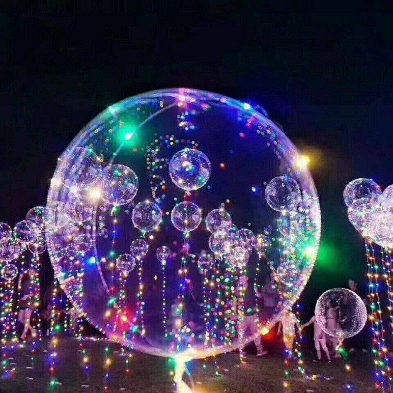 18" LED Light Up Balloons Transparent Wedding Birthday Xmas Party Lights Decor~