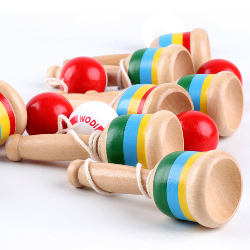 Kendama skill ball cup made of wood painted children's kendama educational toys