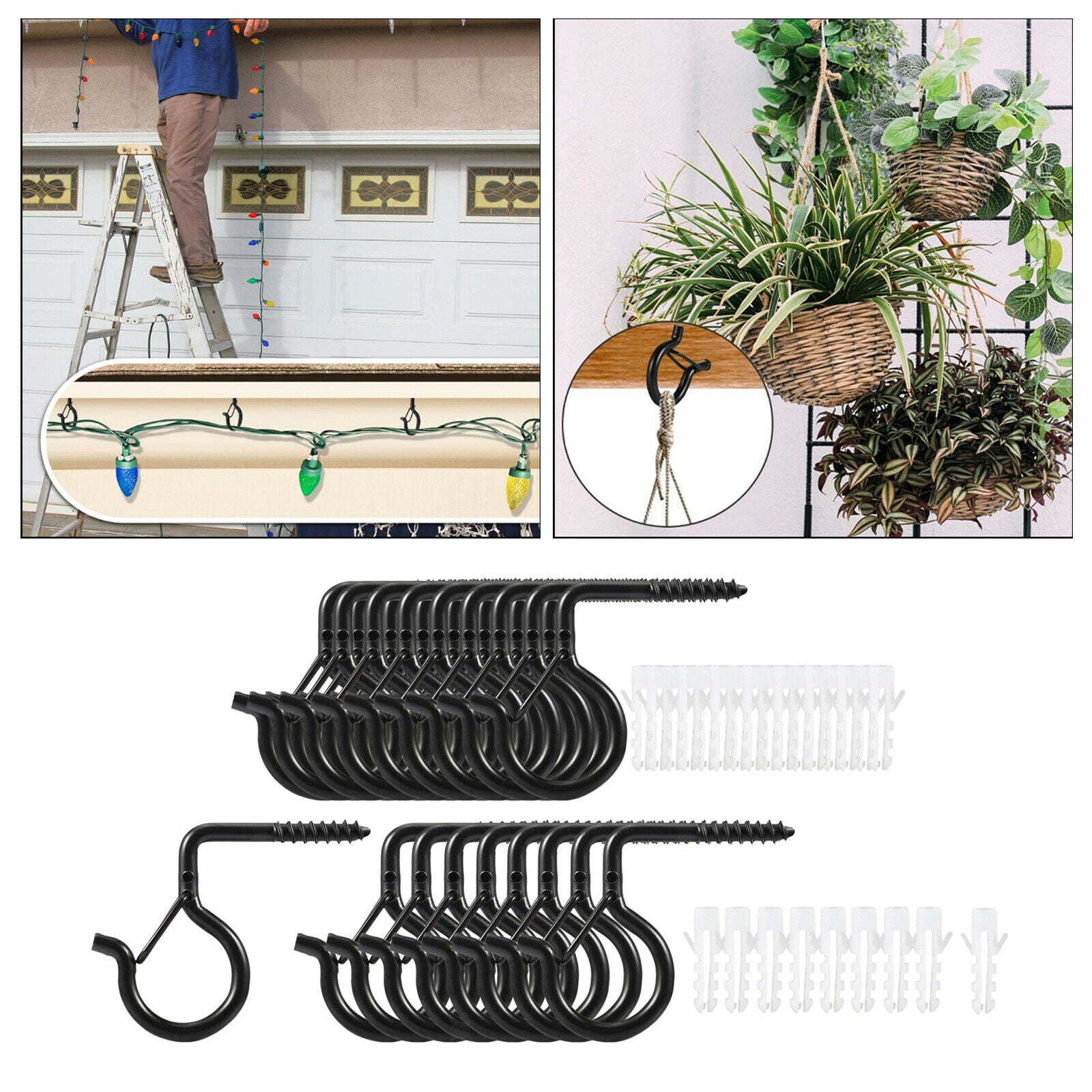 40x Q-Hanger Hooks Cabinet Screw Hook Hanger Hooks Hanging Clips Windproof