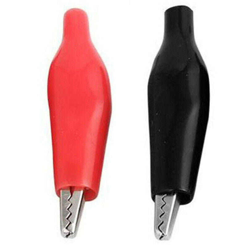 20Pcs Black Red Soft Plastic Coated Testing Probe Alligator Clip Power Clip SJ