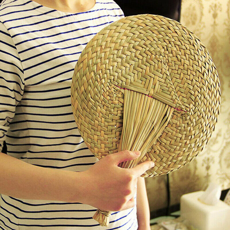 Hand-Woven Fan Cattail Leaf Braided Fan Chinese Style Handmade Straw FanJ SJ