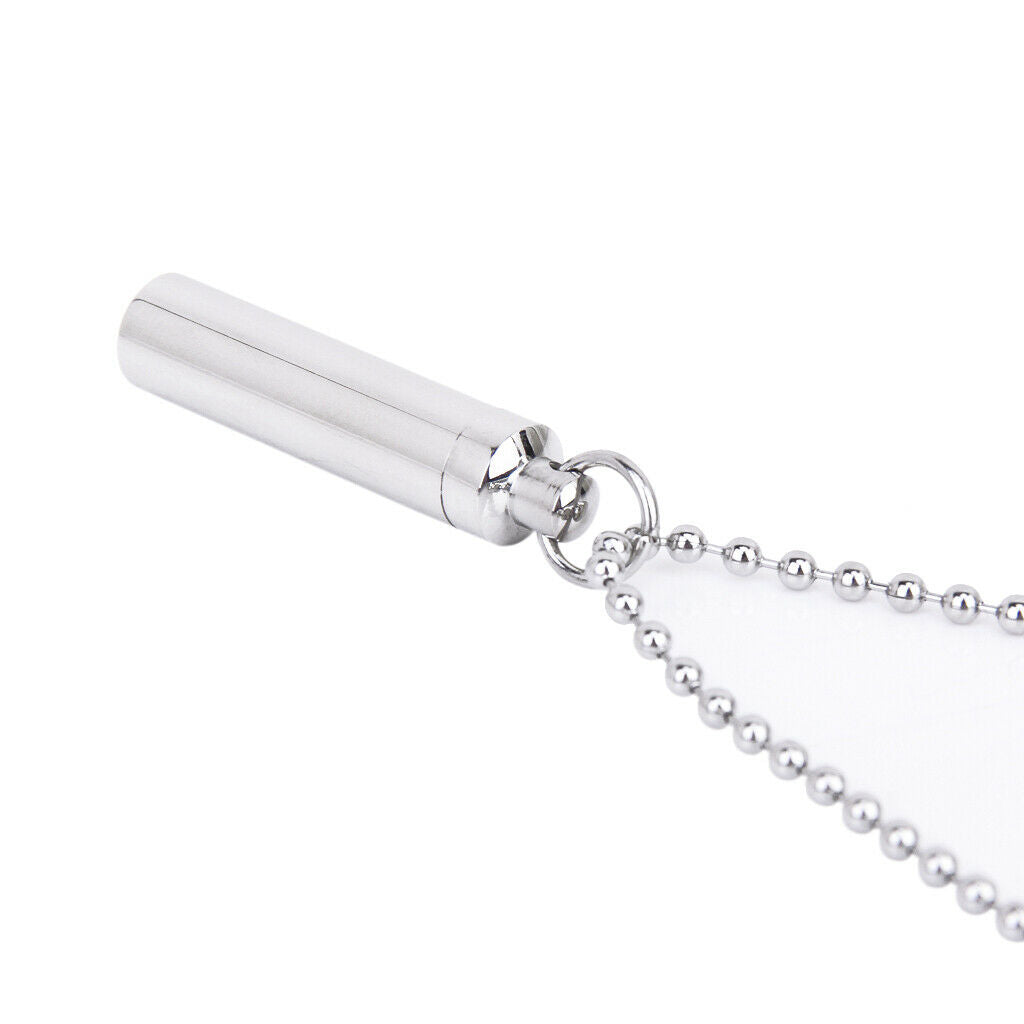 2x Stainless Steel Waterproof Pill Case Urn Ash Holder Pendant Necklace