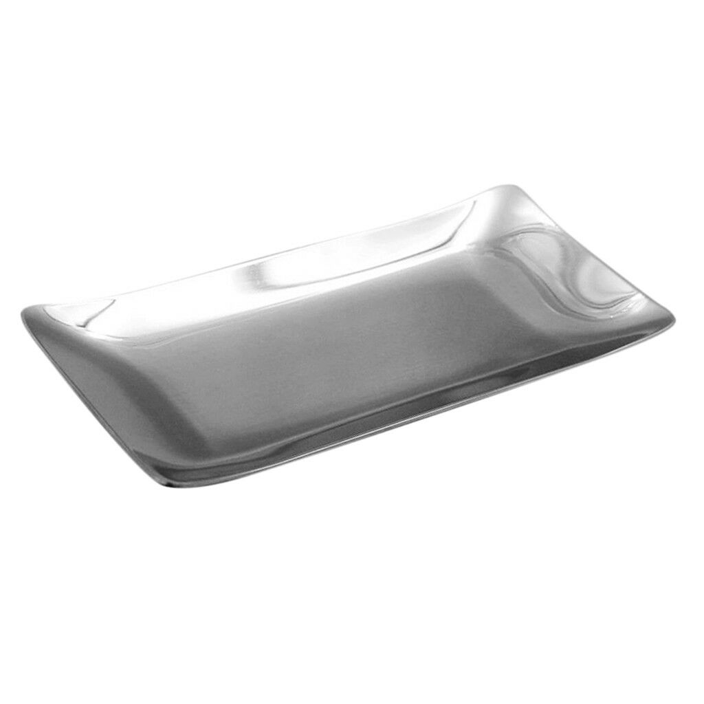 Stainless Steel Towel Dish Snack Tray Fruit Salad Plate Napkin Holder,Flat