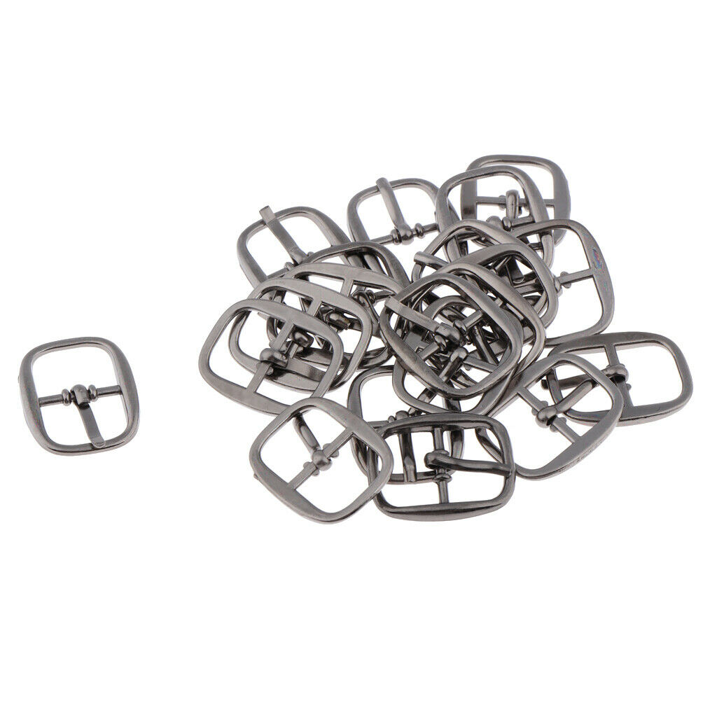 2X Single Prong Belt Buckle Center Bar Buckles Pin Purse DIY Accessories Black