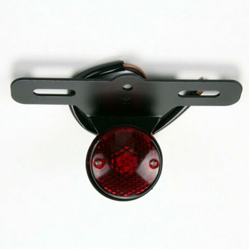 Universal Motorcycle LED Retro Red Rear Tail Brake Stop Light Lamp with LicensR7