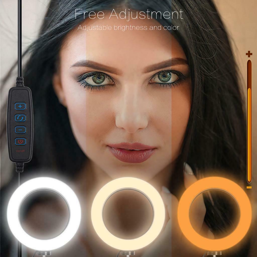 LED Ring Fill Light with USB Plug Dimmable Lighting Kit for Makeup