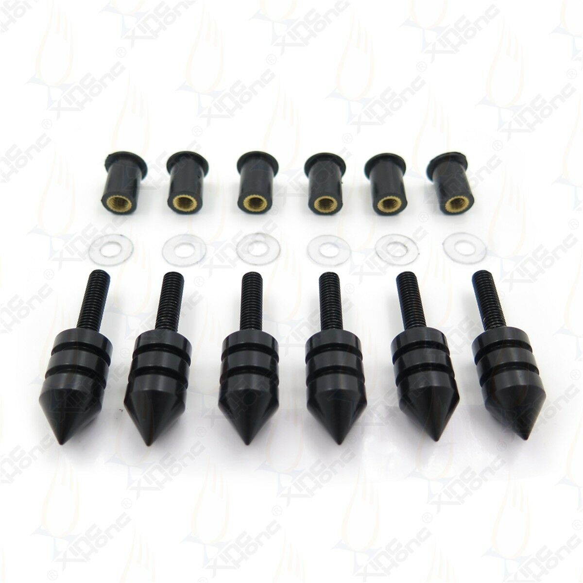 Black Spike Windscreen Bolts Screws Set For Aprilia RS125 2006-2010