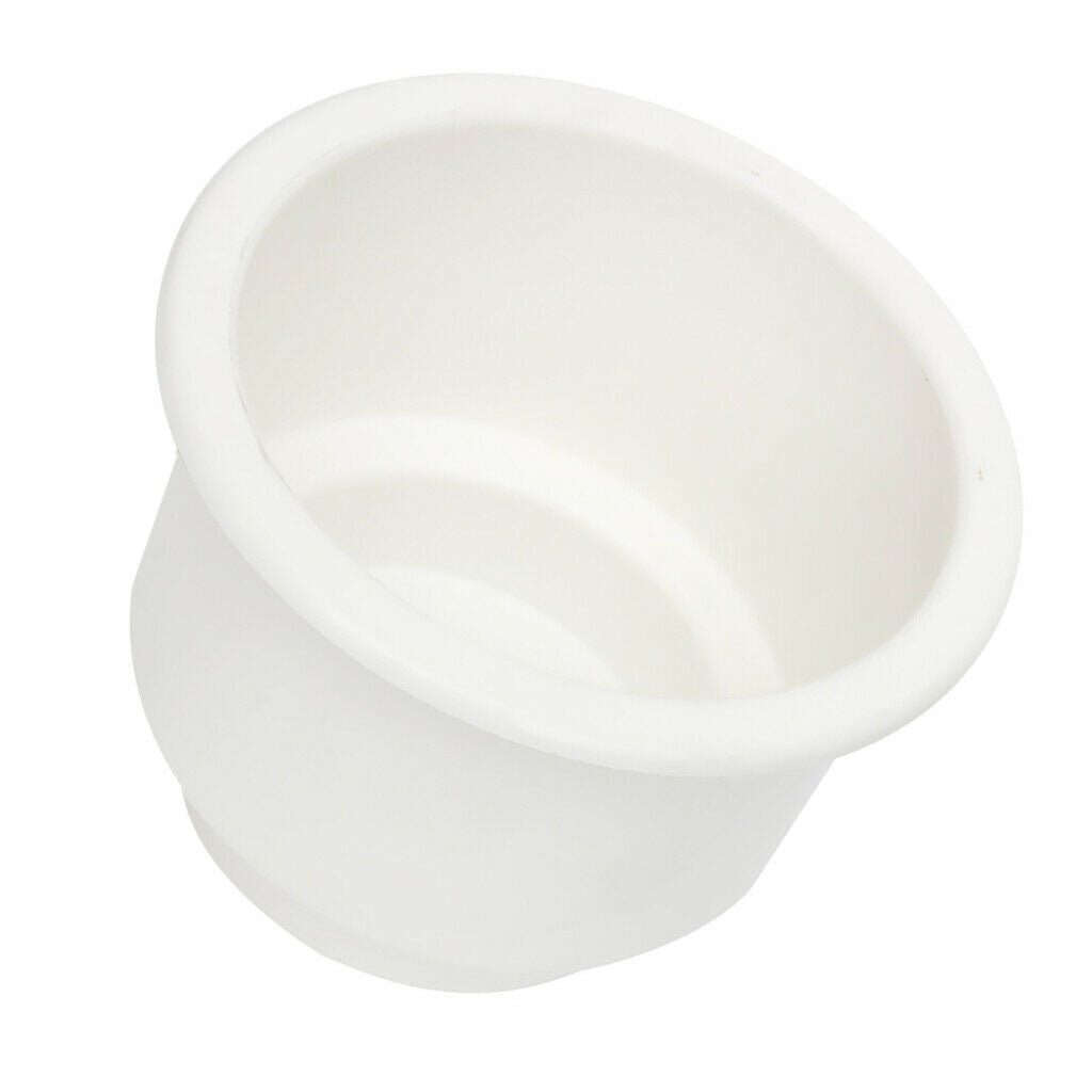 2x Boat Plastic White Recessed Cup Drink Holder for Marine Yacht Truck RV