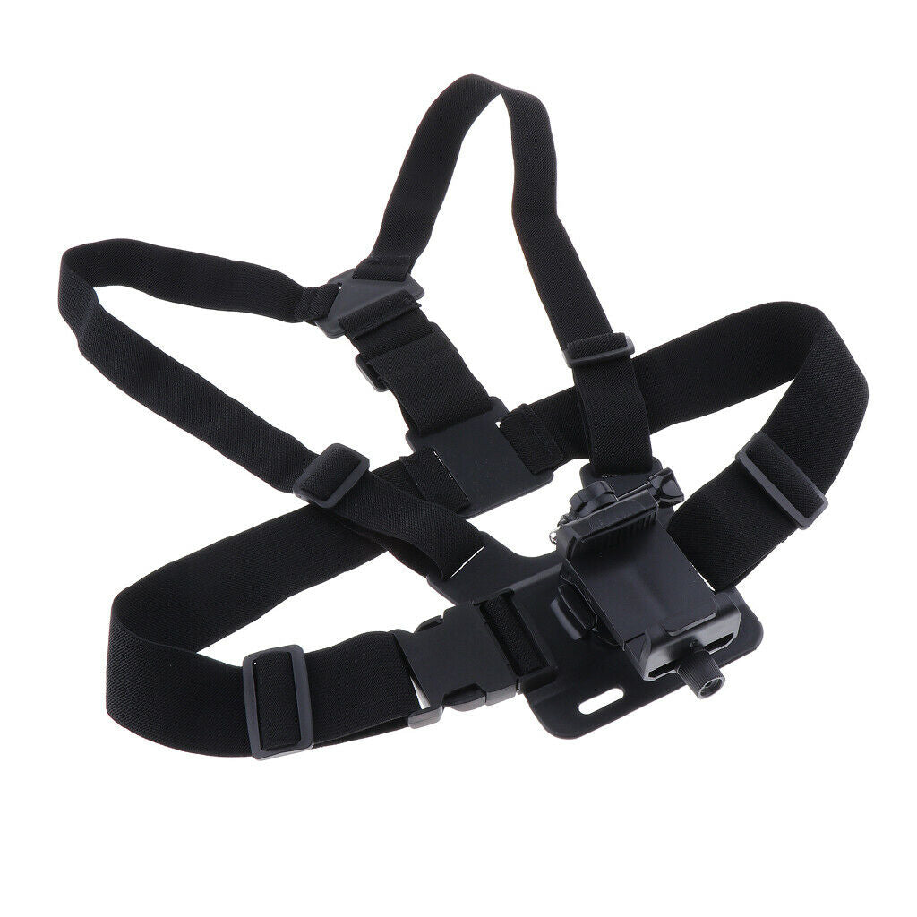 2 Pieces Chest Body Adjustable Harness Strap Holder w/ Clip for Smartphone
