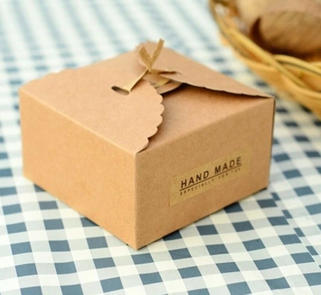 12pieces Kraft Paper Box Gift Box Mini Crafts Container Jewelry Organzier