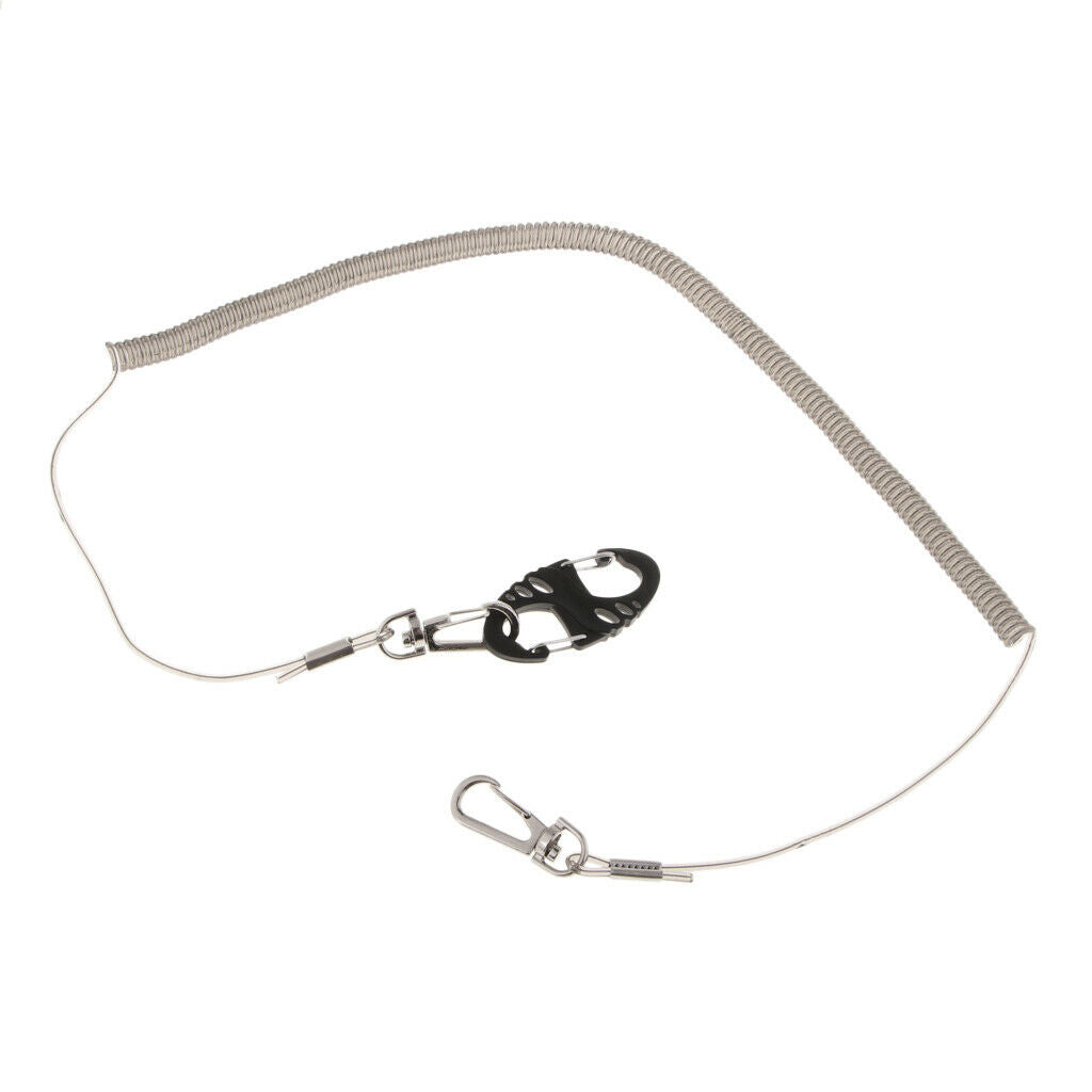 2.5m Steel Wire Fishing Coiled Lanyard Net Release Fly Fishing