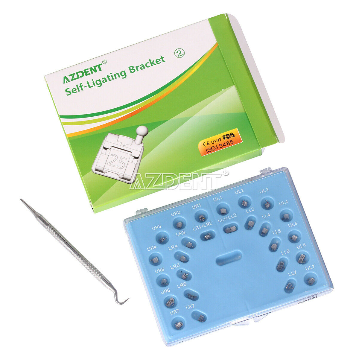 3xDental Orthodontic Self-ligating Brackets Braces 3 4 5 Hooks Roth 022" AZDENT