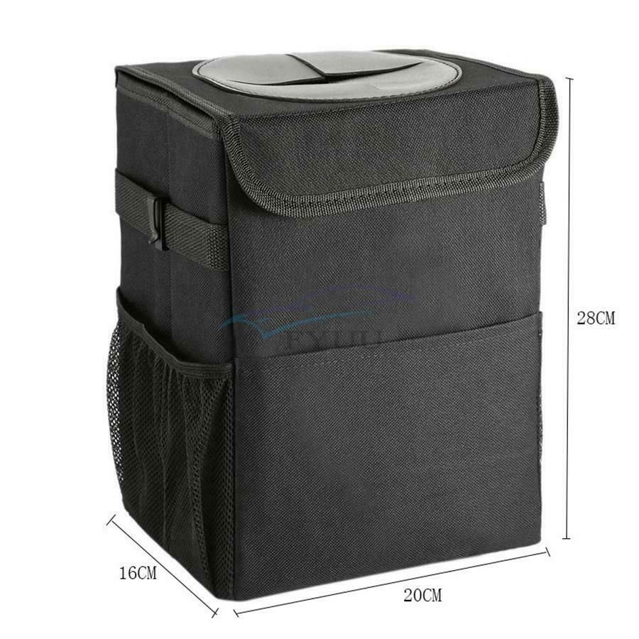 1x Waterproof Leakproof Collapsible Universal Car Trash Can with Lid Storage Bag