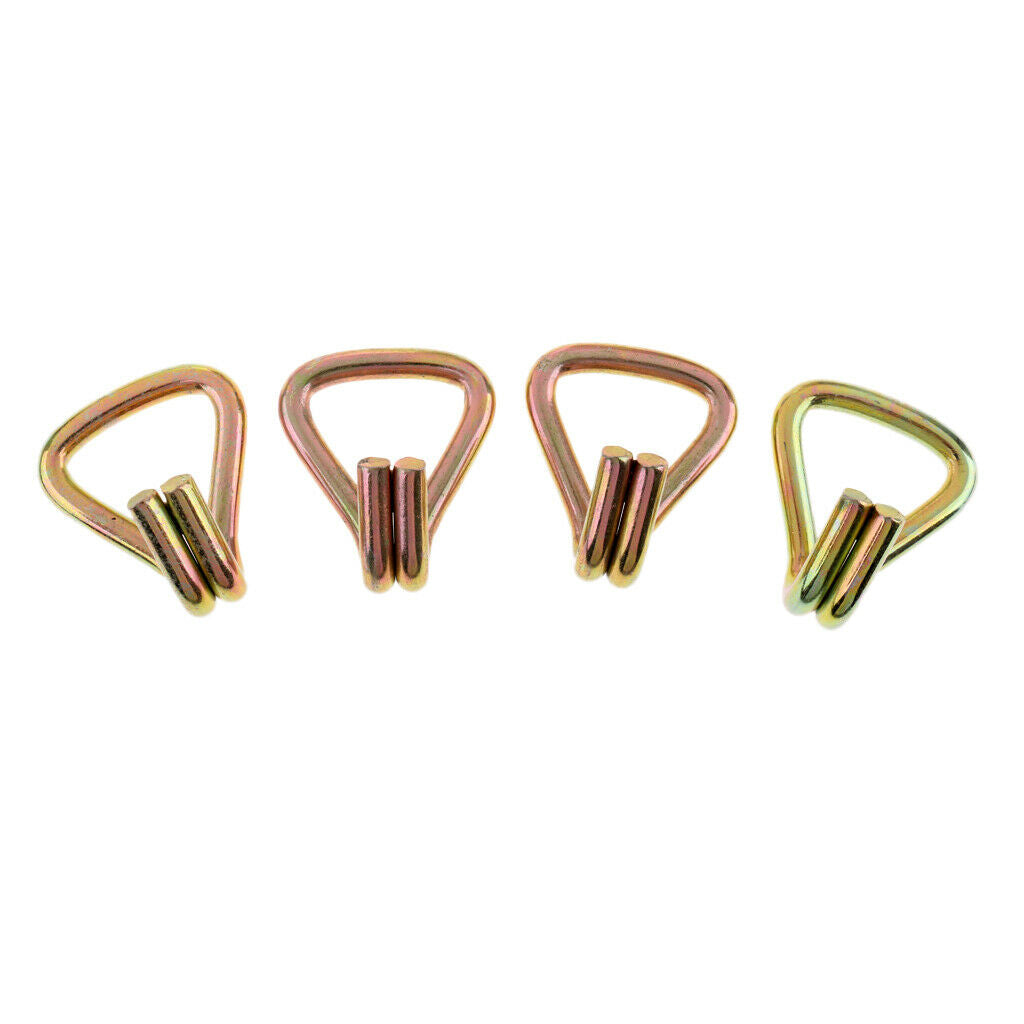 Pack of 4 ratchet 1 "tie webbing double J hook trailer towing eyes