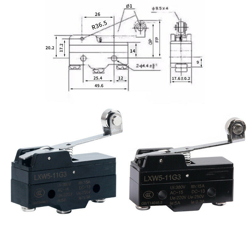 4Pcs Lx-028 Brand New Momentary Parallel Roller Hinge Lever Limit Switch