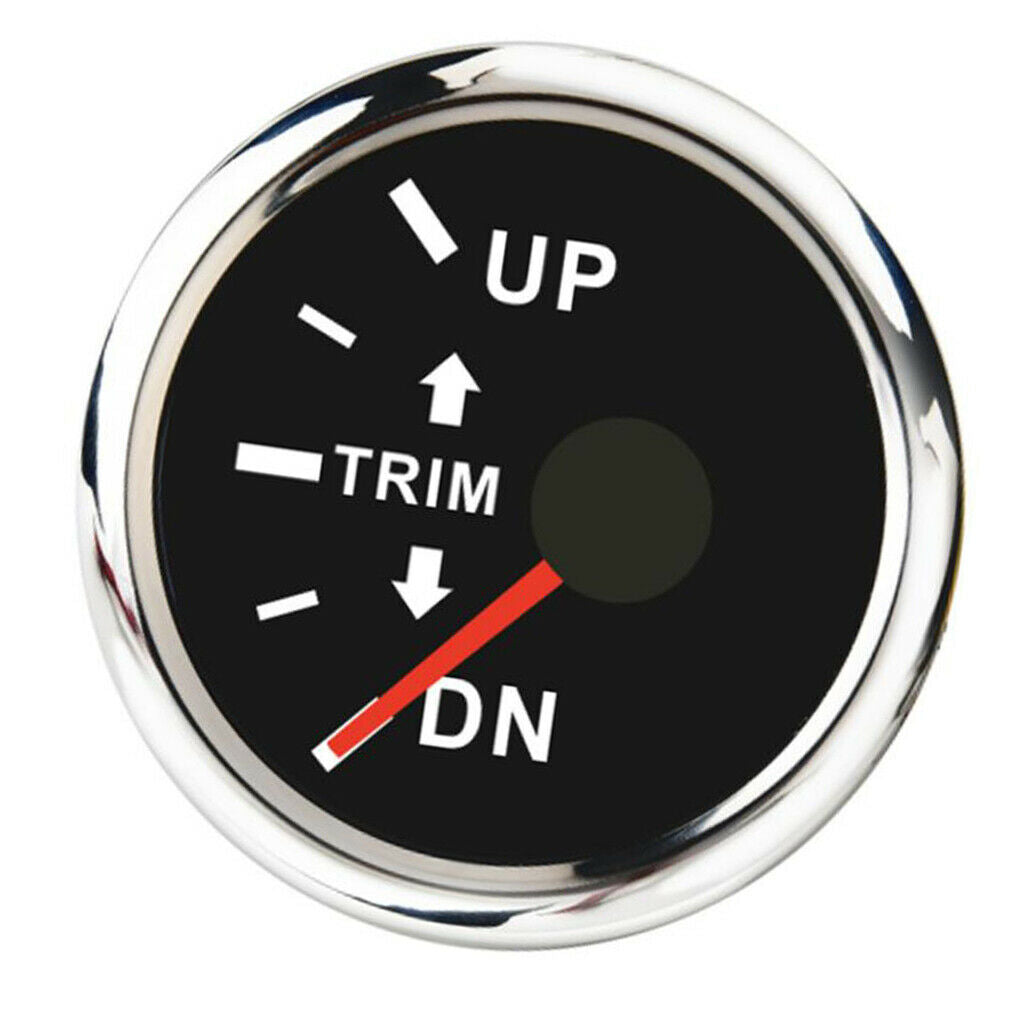 Marine Boat Outboard Engine Trim Tilt Gauge UP-DN 52mm 2” Left Side Black