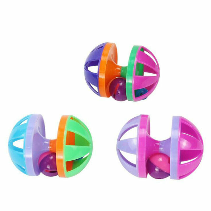 1Pcs Plastic Rolling Cat Interactive Bell Ball Teaser Squeaky Pet Chew T.l8