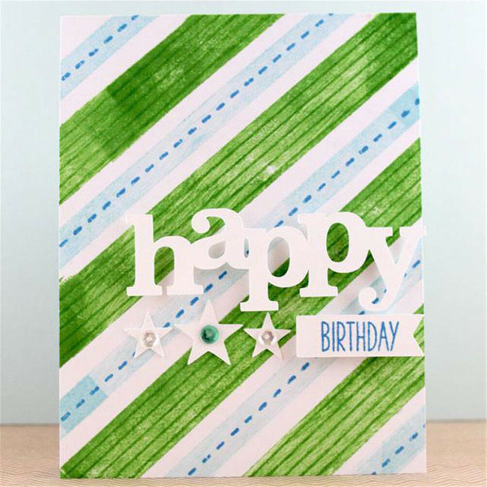 Greeting Words happy Metal Cutting Dies For DIY Scrapbooking Card Craft Dec Rf