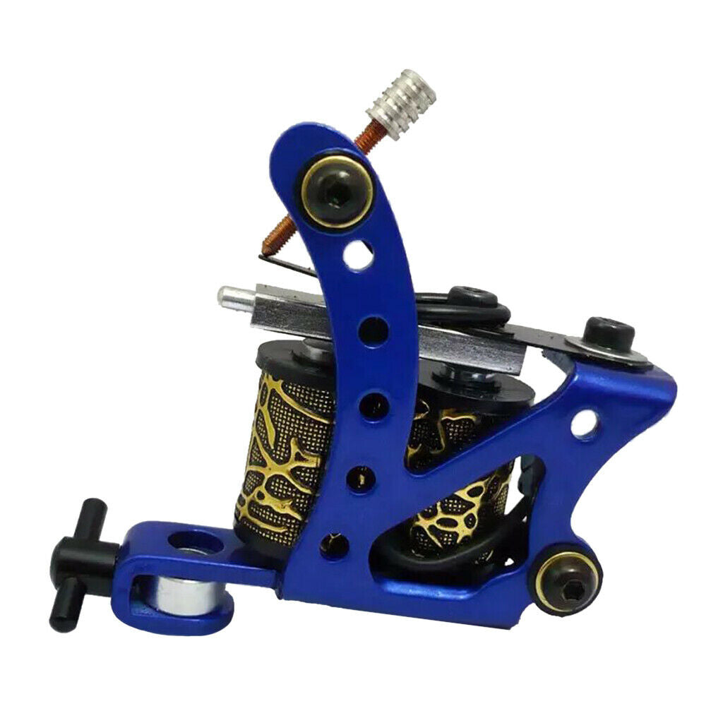 Carbon Steel 10 Coil Wraps Motor Tattoo Machine for Liner Shader Blue