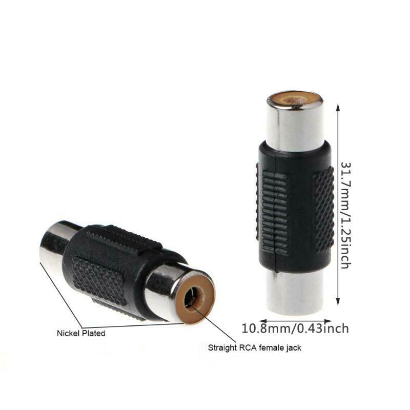 5 Pcs RCA Female to RCA Female Audio Video Cable Jack Plug Adapter Connector