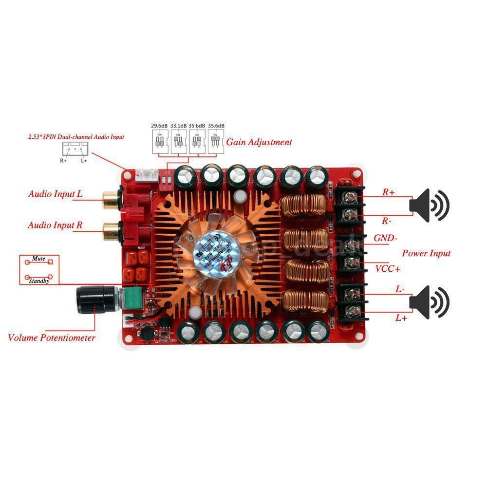 TDA7498E 2X160W 2 Channel Audio Stereo Digital Power Amplifier Board